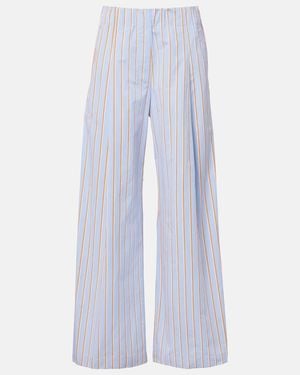 Dries Van Noten Weite Hose Aus Baumwolle - Blau