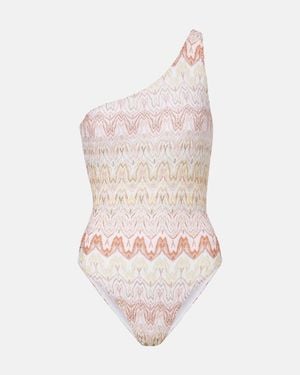 Missoni Badeanzug Zigzag Aus Haekelstrick - Pink