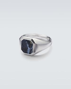 David Yurman Streamline Sterling Ring With Pietersite - White
