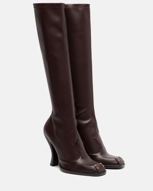 Etro Studded Leather Knee-High Boots - Brown