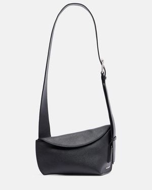 McQueen T-Bar Sling Leather Shoulder Bag - Black