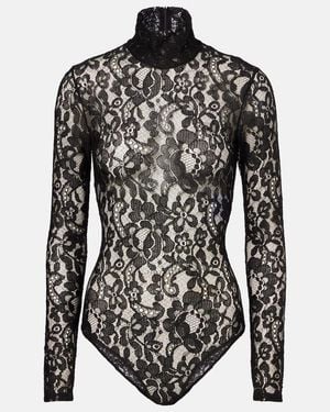 Valentino Lace Turtleneck Bodysuit - Black