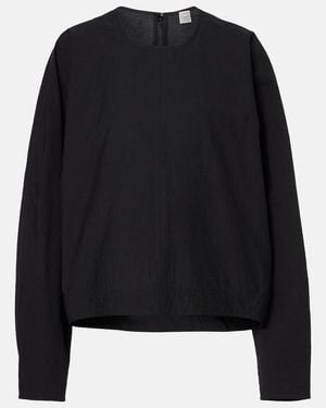 TOTEME Cotton-Blend Top - Black