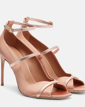 Malone Souliers Sandalen Cynthia 90 Aus Satin Mit Leder - Braun