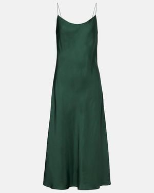 Asceno Lille Silk Twill Slip Dress - Green