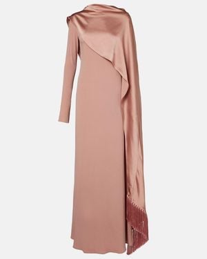 ‎Taller Marmo Mounia Caped Crepe Cady Gown - Pink