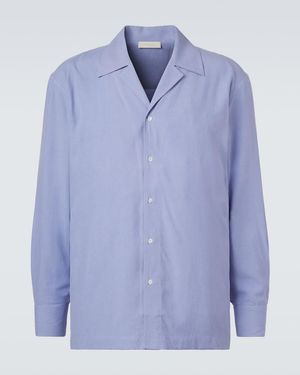 Saman Amel Camp Silk Shirt - Blue
