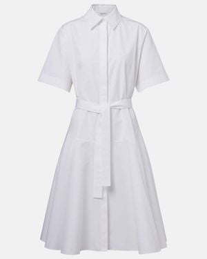 McQueen Cotton Poplin Shirt Dress - White