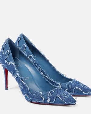 Christian Louboutin Kate 85 Denim Court Shoes - Blue