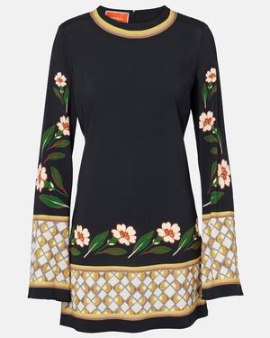 La DoubleJ Supreme Swing Floral Printed Minidress - Black
