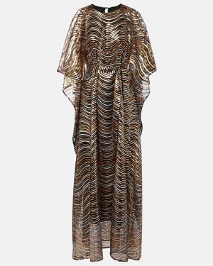 Taller Marmo Erte Sequined Tulle Kaftan - Multicolour