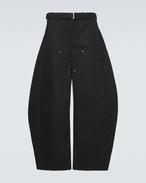 Sacai X Carhartt Wip Cotton Barrel-Leg Trousers - Black