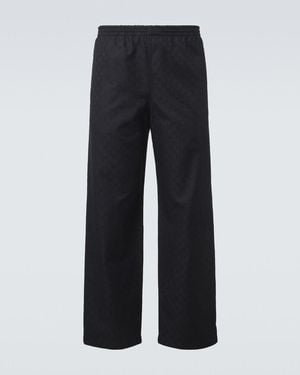 Gucci Gg Canvas Straight-Leg Pants - Blue