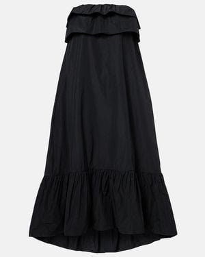 Saint Laurent Tiered Canvas Cocktail Dress - Black