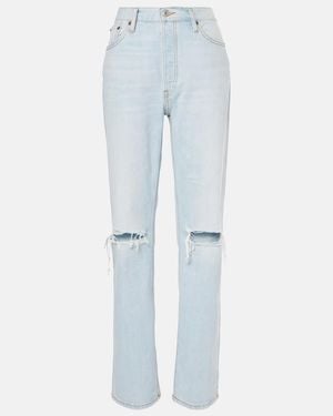 RE/DONE Loose High-Rise Straight Jeans - Blue