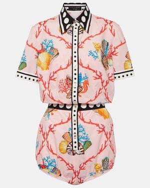 Dolce & Gabbana Capri Printed Cotton Playsuit - Pink