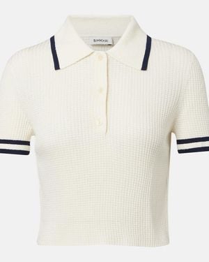 Jonathan Simkhai Whitten Boucle Polo Shirt - White