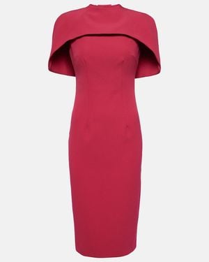 Safiyaa Caped Midi Dress - Red