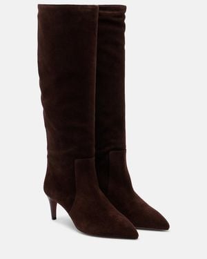 Paris Texas Stiletto Suede Knee-High Boots - Brown
