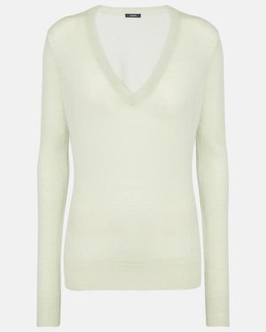 JOSEPH Cashair Cashmere Jumper - White