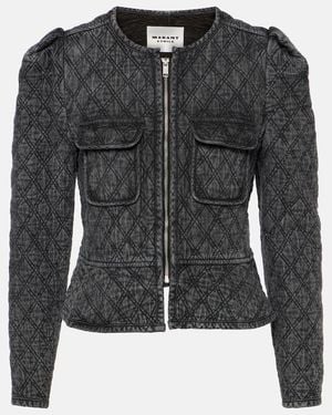 Isabel Marant Deliona Quilted Cotton-Canvas Jacket - Black