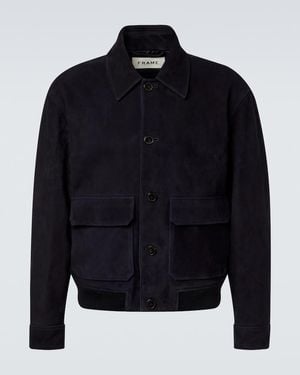 FRAME Blouson Aus Veloursleder - Blau