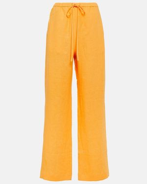 Nanushka Straight-Leg Linen Pants - Orange