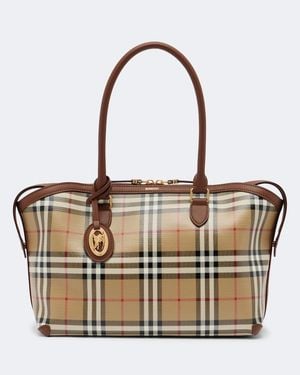 Burberry Check Medium Tote Bag - Brown