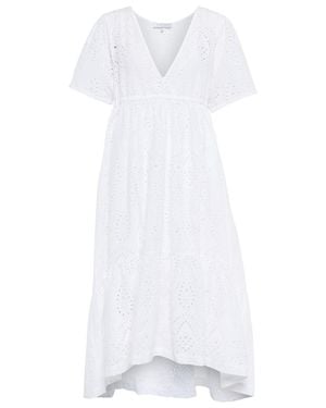 Heidi Klein Broderie Anglaise Cotton Midi Dress - White