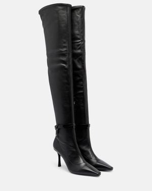 Jimmy Choo Camie 85 Leather Over-The-Knee Boots - Black