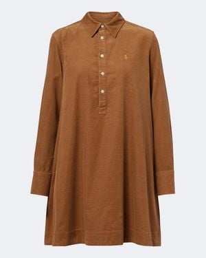 Polo Ralph Lauren Minikleid Aus Baumwollcord - Braun