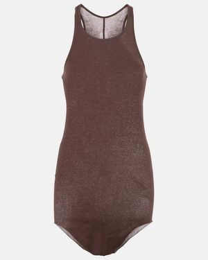 Rick Owens Ribbed-Knit Cotton Tank Top - Brown