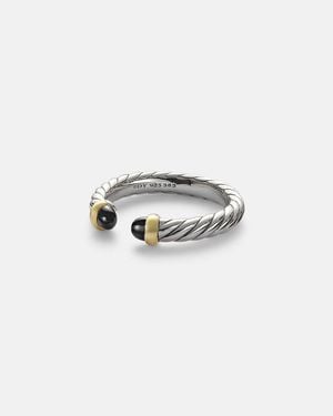 David Yurman Ring Cable Collectibles Petite Cable Aus Sterlingsilber Mit 14Kt Gelbgold Und Onyx - Weiß