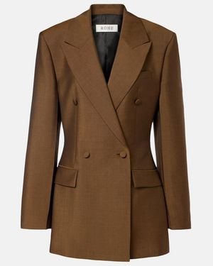 Rohe Virgin Wool And Mohair Blazer - Brown