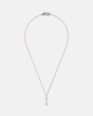 Sophie Bille Brahe Reve Simple 14kt Gold Necklace With Diamonds And Pearls - White