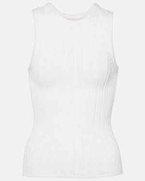 KHAITE Manu Cotton-Blend Tank Top - White
