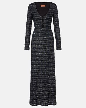 Missoni Cutout Knitted Tweed Maxi Dress - Black