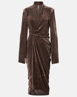 Rick Owens Wrap Midi Dress - Brown