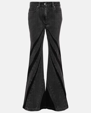 Dion Lee Mid-Rise Flared Jeans - Schwarz