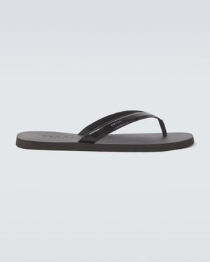 Prada Leather Thong Sandals - Black