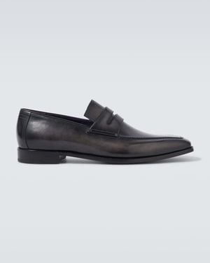 Berluti Andy Demesure Leather Penny Loafers - Black