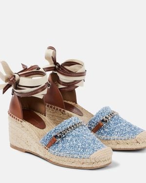 Stella McCartney Gaia Denim Boucle Espadrilles - Blue