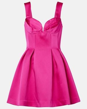 Rebecca Vallance Saskia Pleated Satin Minidress - Pink