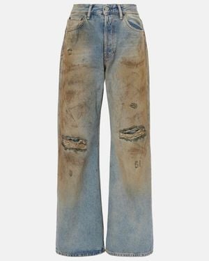 Acne Studios Jeans Anchos Penicillin Con Efecto Desgastado - Azul
