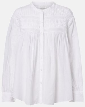 Isabel Marant Elodia Embroidered Cotton-Blend Blouse - White