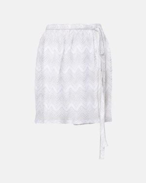 Missoni Zigzag Lame Wrap Skirt - White