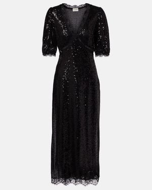 RIXO London Verena Sequined Maxi Dress - Black