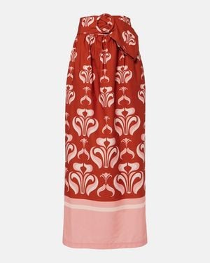 Adriana Degreas Gathered Cotton Poplin Maxi Skirt