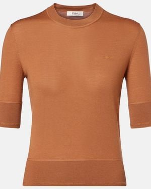 Chloé Pullover Aus Wolle - Braun