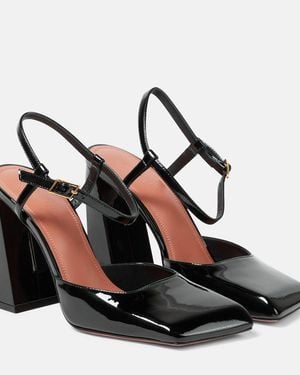 AMINA MUADDI Charlotte 95 Patent Leather Pumps - Black